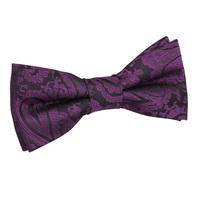 Boy\'s Paisley Purple Bow Tie