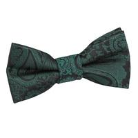 Boy\'s Paisley Emerald Green Bow Tie