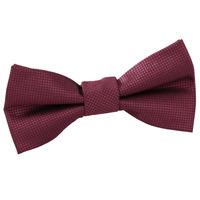 Boy\'s Solid Check Burgundy Bow Tie