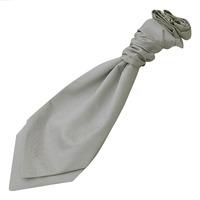 Boy\'s Solid Check Silver Scrunchie Cravat