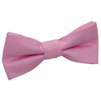 Boy\'s Solid Check Light Pink Bow Tie