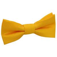 Boy\'s Solid Check Sunflower Gold Bow Tie