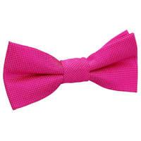 Boy\'s Solid Check Fuchsia Pink Bow Tie