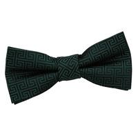 Boy\'s Greek Key Dark Green Bow Tie