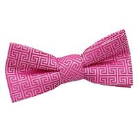 Boy\'s Greek Key Fuchsia Pink Bow Tie