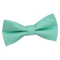 boys greek key mint green bow tie