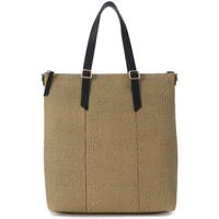Borbonese shopping medium bag in safari graffiti women\'s Shoulder Bag in brown