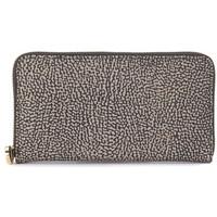 borbonese wallet in fabric op natural womens purse wallet in brown