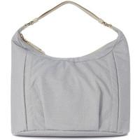 Borbonese Hobo large bag in light grey jet fabric women\'s Shoulder Bag in grey
