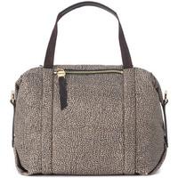 Borbonese bowler bag in jet o.p. natural fabric women\'s Handbags in brown