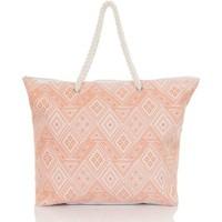 Boutique Ladies Large Bright Canvas Summer Beach Tote Shopping Bag women\'s Shopper bag in orange