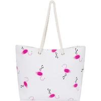 Boutique Ladies Large Bright Canvas Summer Beach Tote Shopping Bag women\'s Shoulder Bag in white