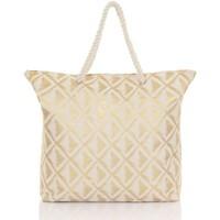 Boutique Ladies Large Canvas Summer Beach Tote Shopping Bag women\'s Handbags in gold
