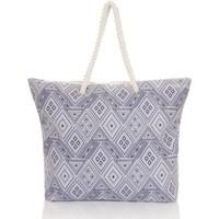 Boutique Ladies Large Bright Canvas Summer Beach Tote Shopping Bag women\'s Shopper bag in blue