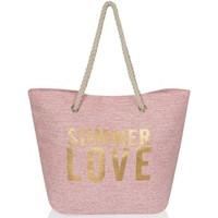 Boutique Ladies Large Bright Canvas Summer Beach Tote Shopping Bag women\'s Shopper bag in pink