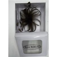 Boxed - Rose Belinda - Size: Small - Brown - Feather - Fascinator