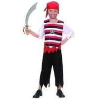 Boys Pirate Boy Child 128cm Costume Small 5-7 Yrs (128cm) For Buccaneer Fancy