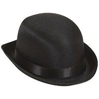 Bowler Black Satin Bowler Hats Caps & Headwear For Fancy Dress Costumes