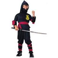 boys black red ninja costume