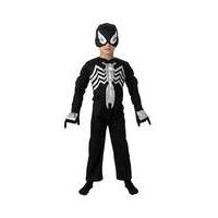 boys deluxe black spiderman costume