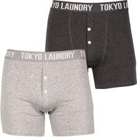 Boston Boxer Shorts Sets in Light Grey Marl / Dark Grey Marl - Tokyo Laundry