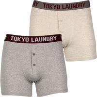 Bond ( 2 Pack) Boxer Shorts Set in Oatgrey Marl / Light Grey Marl - Tokyo Laundry