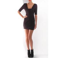 bodycon deep v back dress