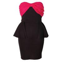 Bow Front Peplum Dress