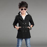 boys cottonpolyester winter spring fall long sleeve trench coat