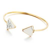 Bohemian Rhinestone Cuff Bracelets Gold Plated Triangle Bracelet Fashionable Geometric Alloy Jewellery