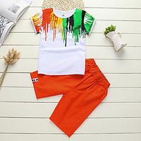 boys going out casualdailyholiday color block cotton summer short slee ...