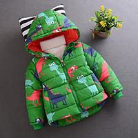 Boy\'s Casual/Daily Print Jacket CoatCotton Winter Black / Green