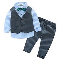 Boy\'s Casual/Daily Solid Suit Blazer / Clothing SetCotton Spring / Fall Blue