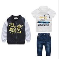 boys casualdaily print clothing setcotton spring fall gray