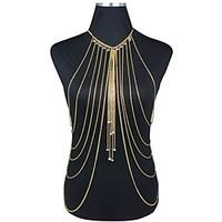 Body Chain Necklace Fashion Gold Plated Tassels Party Jewelry