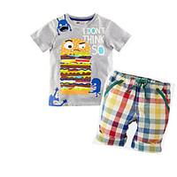 Boy Casual/Daily Solid Sets, Rayon Summer Short Sleeve Clothing Set