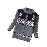 Boy\'s Casual/Daily Print Sweater CardiganCashmere / Wool Winter / Spring / Fall Black / Gray