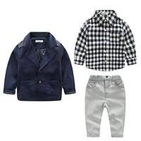 boys casualdaily plaid suit blazer clothing setcotton spring fall blac ...