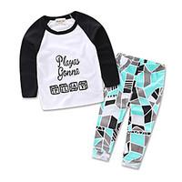 boys kids going out casual dress geometric sets cotton long sleeve bab ...