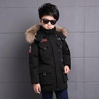 boys casualdaily print down cotton paddedpolyester winter black green  ...