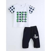 Boys\' Geometric Sets, Cotton Summer Short Sleeve Clothing Set