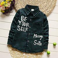 Boy\'s Fashion Going out Casual/Daily Holiday Print Patchwork Plaid Shirt Blouse Cotton Spring/Fall Long Sleeve Regular Children\'s Garments