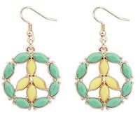Bohemian Fashion Elegant Delicate Flower Resin Circle Earrings Lady Daily Drop Earrings Statement Jewelry