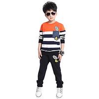 Boy\'s Cotton Spring/Autumn Sport Suit Boys Stripe Top And Pants Casual Sets Two-Piece Set