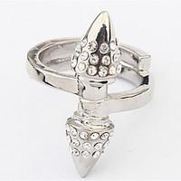 bohemian punk conical rhinestone ring couples daily adjustable silver  ...