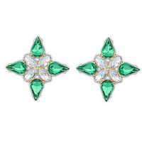 Bohemian Elegant Sweet Flower Imitation Diamond Stud Earrings Lady Daily Gift Jewelry