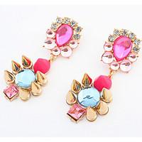 Bohemian Taper Multicolor Elegant Adorable Imitation Diamond Women\'s Party Drop Earrings Gift Jewelry