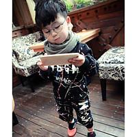 Boy\'s Casual/Daily Print Clothing SetCotton Winter / Fall Black