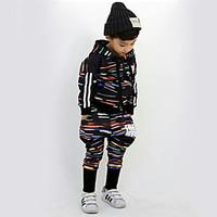 Boy\'s Cotton Spring/Autumn Fashion Hip-hop Print Tracksuit Long Sleeve Hoodie Coat And Hallen Pants Sport Suit