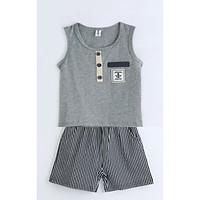 boys solid sets cotton summer clothing set